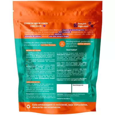 Areia Higiênica Huspet Bio Vegetal 4Kg Areia Higiênica Huspet Bio Vegetal 4Kg