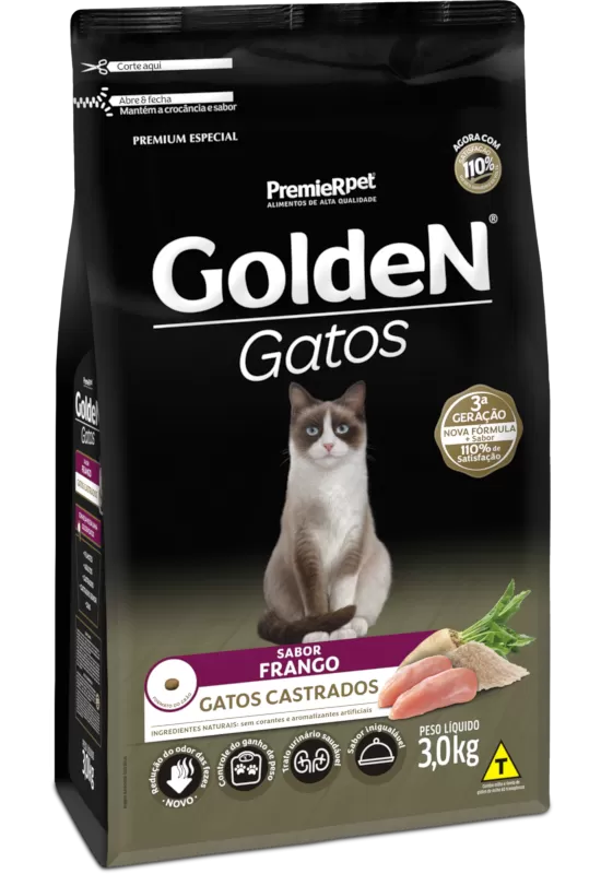 Golden Gatos Castrados Frango 3 kg  Golden Gatos Castrados Frango 3 kg