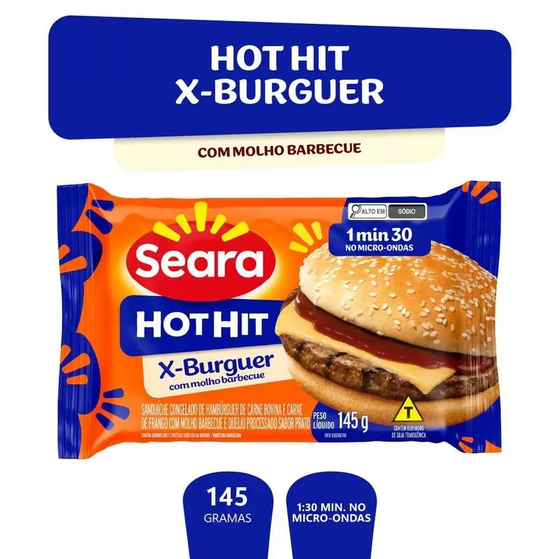 HOT HIT X-BURGUER COM MOLHO BARBECUE HOT HIT X-BURGUER COM MOLHO BARBECUE