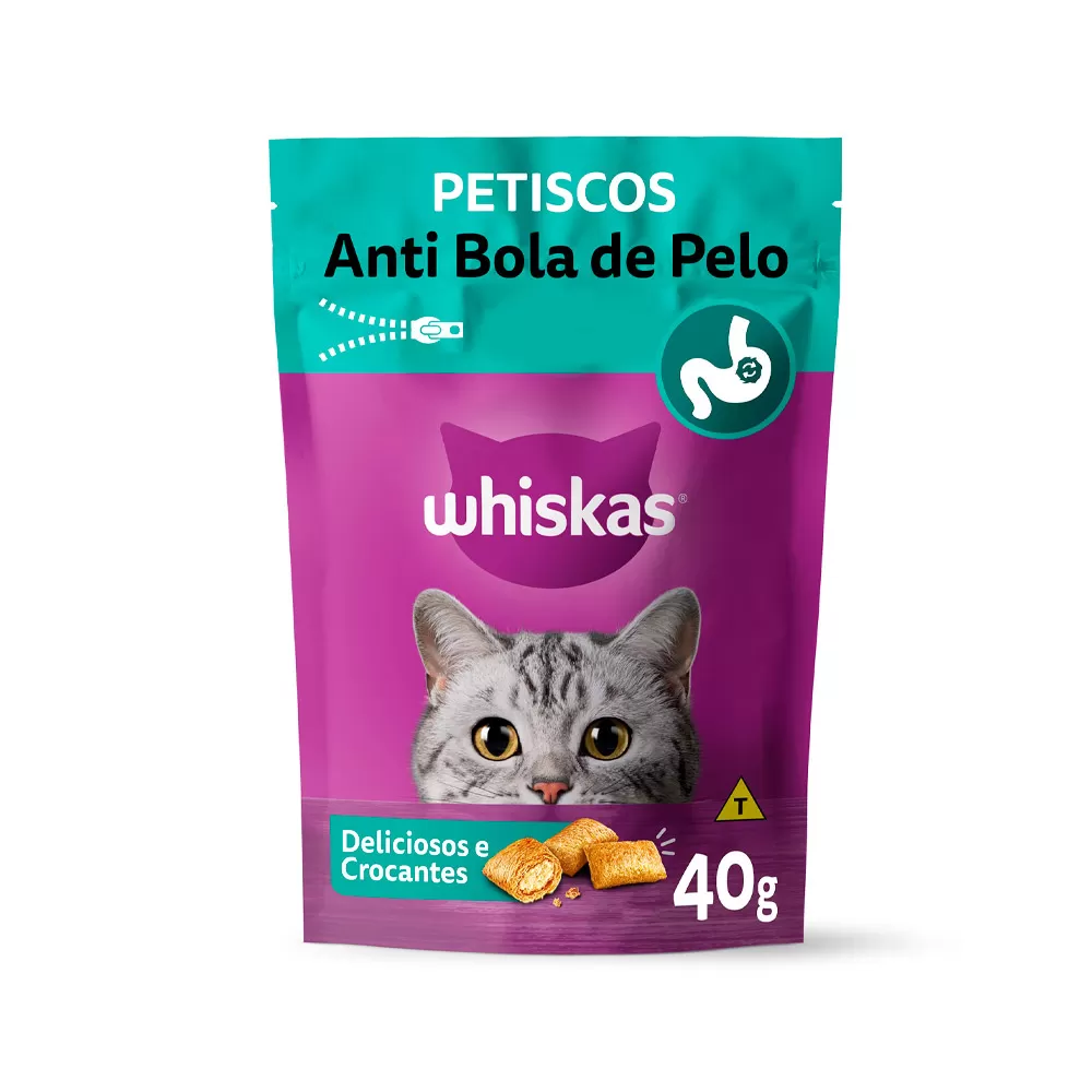 WHISKAS - ANTI BOLA DE PELO 40G WHISKAS - ANTI BOLA DE PELO 40G